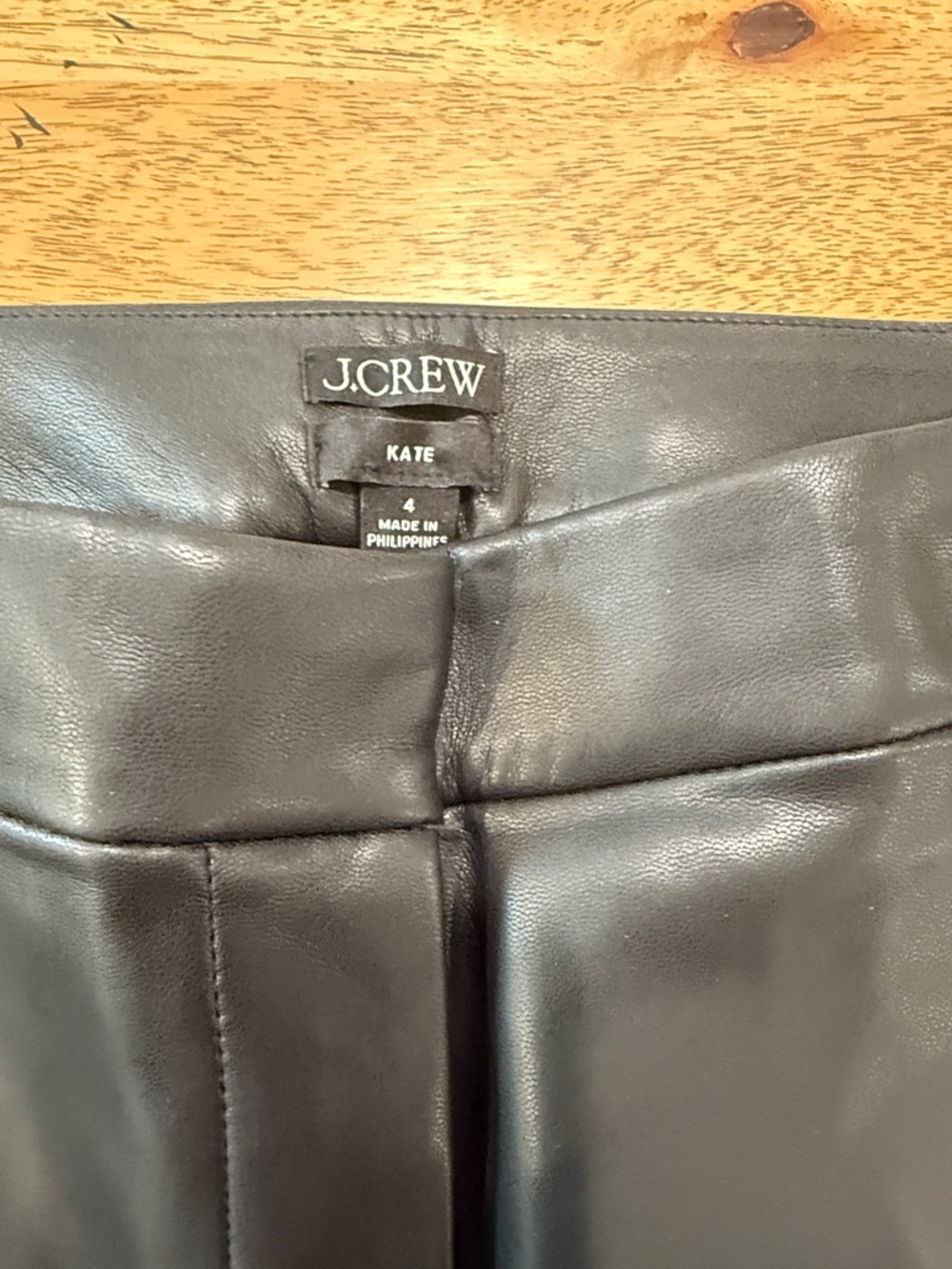 J.Crew Black Faux Leather Skirt